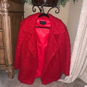 Red Curly Fur Coat